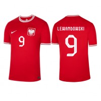 Fotballdrakt Herre Polen Robert Lewandowski #9 Bortedrakt VM 2022 Kortermet